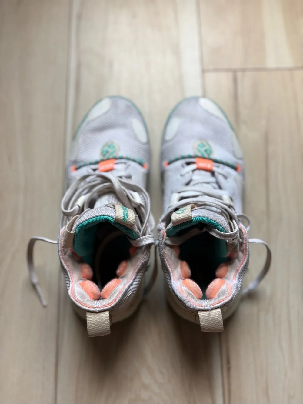 adidas Harden Vol 6 Basketball Shoes Mens Size 8 Cream Aqua Teal Athletic
